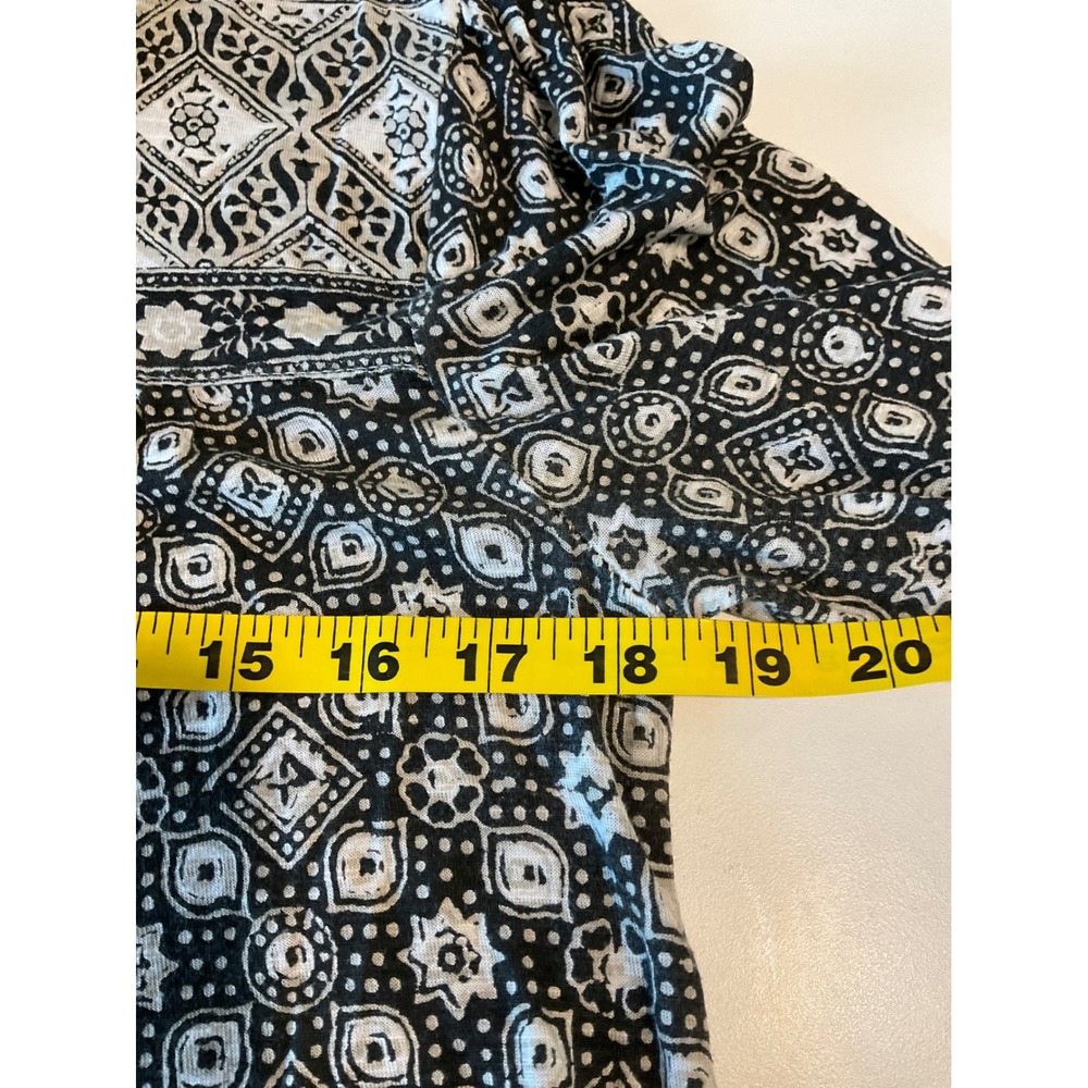 Lucky Brand Boho‎ Black Top Tunic Peasant Blouse Oversized Western Cottagecore S - Picture 4 of 4